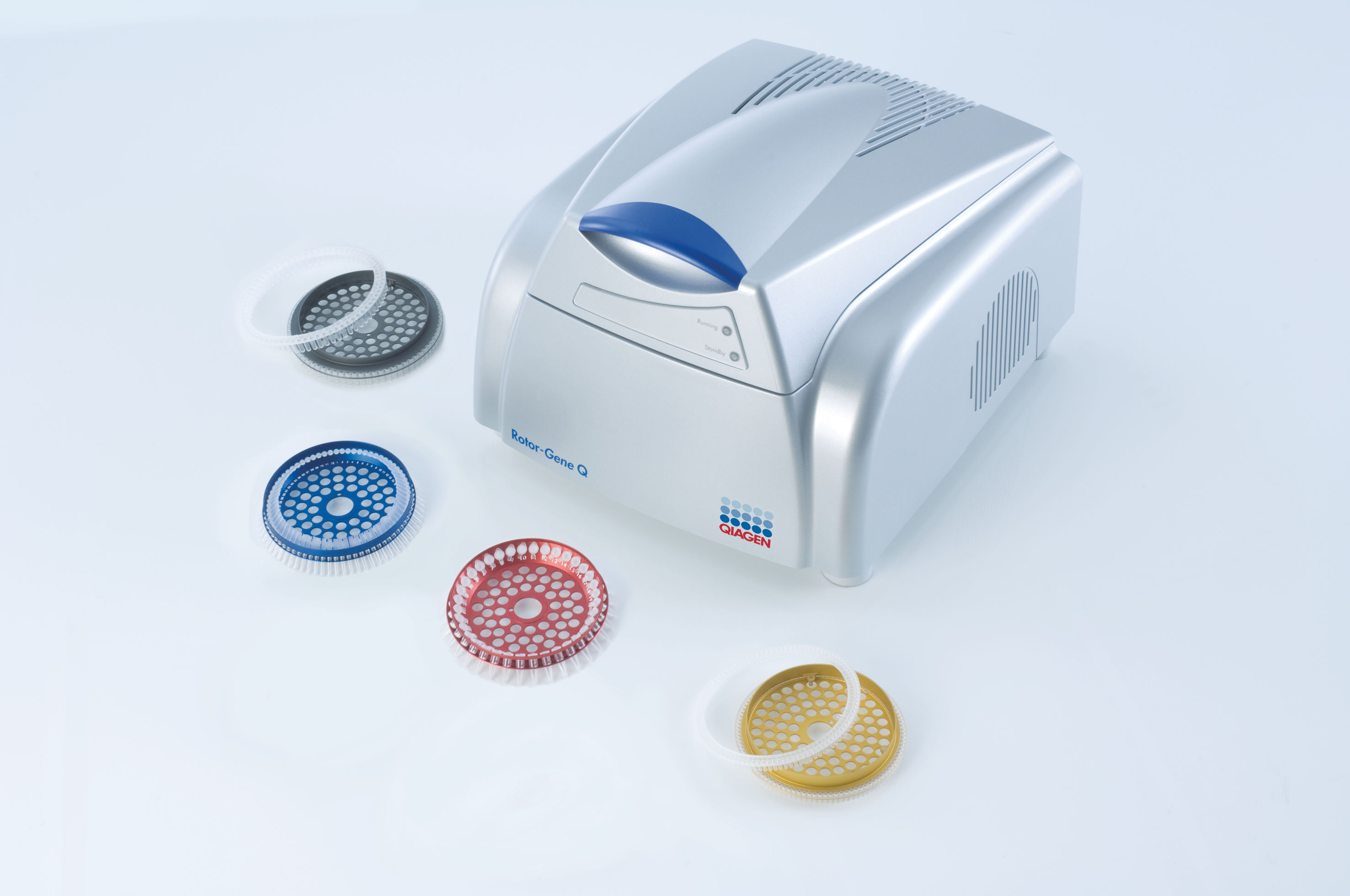 QIAGEN Rotor-Gene Q — rotary-format real-time PCR cycler with interchangeable tube and disc-format rotors. Image courtesy of QIAGEN.
